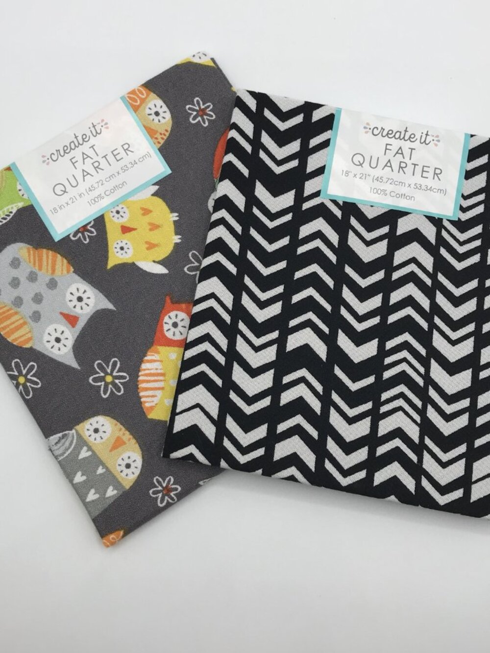 Create it Fat Quarter 18" X 21" 100% Cotton Fabric Lot of 2 NWT